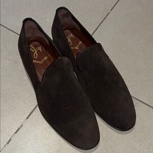 Joy Made in Italy chocolate brown 100% Suede and Leather Loafers - brand new